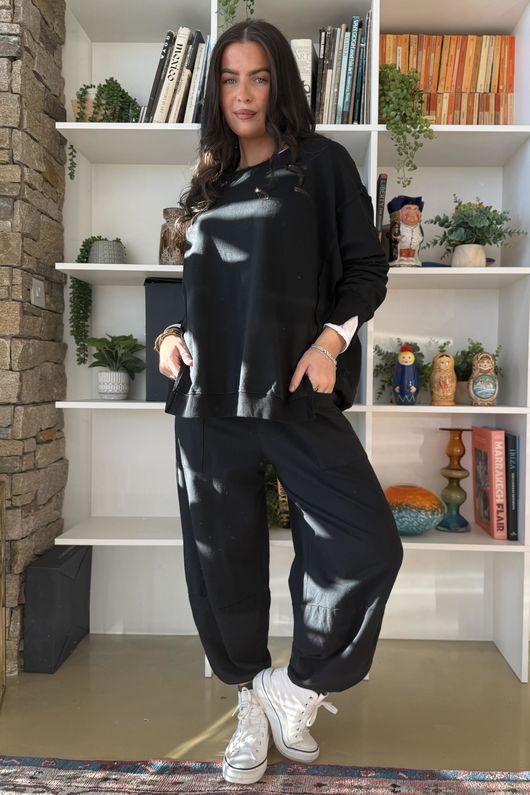 Lagen Shelby Sweatshirt Barrel Pant Black 